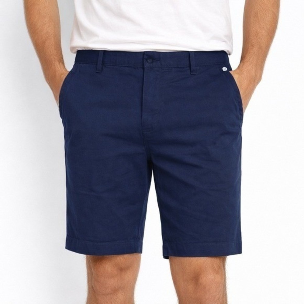 Adidas Men's Twill Shorts Flat Front Stretch Waist‎ Navy 36